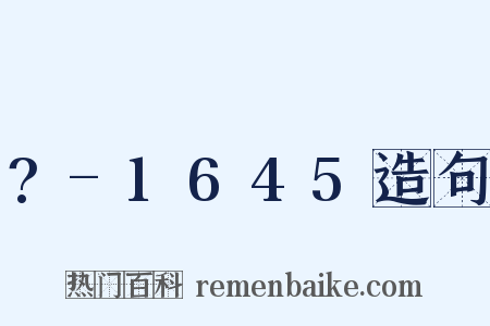 ?-1645造句是什么意思的图片